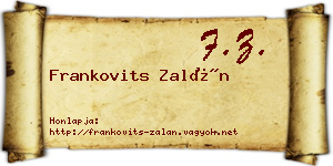Frankovits Zalán névjegykártya